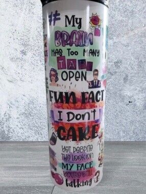 FUN FACT I DON'T CARE Sarcastic Funny Quotes 20oz Tumbler with duo lids 🎉sale